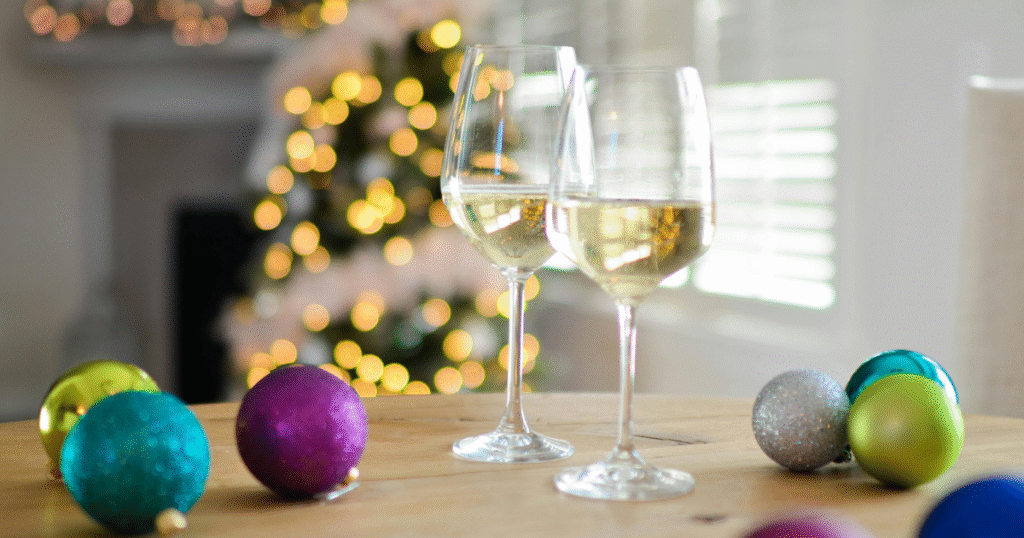 Copas brindis ornamentos arbol navidad